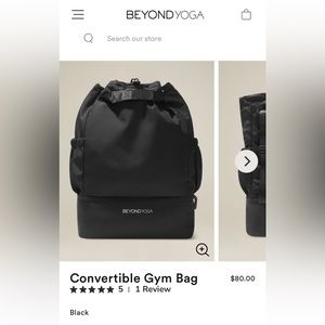 NWT! Beyond Yoga Convertible Backpack Gym Bag